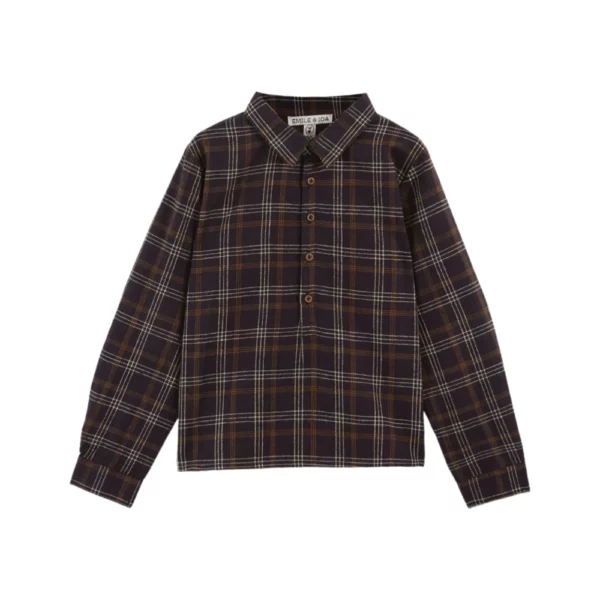 Le kurta carreaux gavin bitume de la marque Emile & Ida