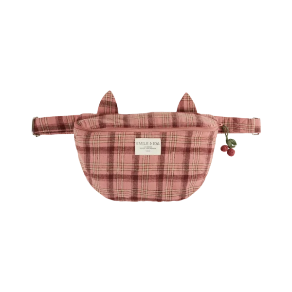 Le sac Banane Chat à Carreaux Blush de la marque Emile & Ida